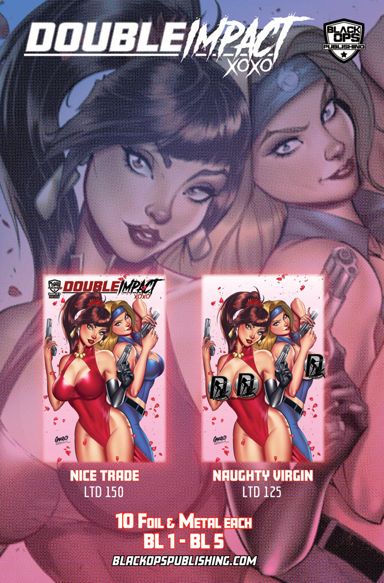 DOUBLE IMPACT #1 PREVIEW EDITION - GREGBO NAUGHTY METAL - LTD 10