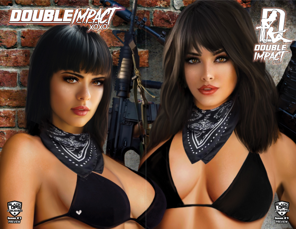 DOUBLE IMPACT #1 PREVIEW EDITION - PIPER UP-CLOSE CONNECTING SET NICE METAL - LTD 10