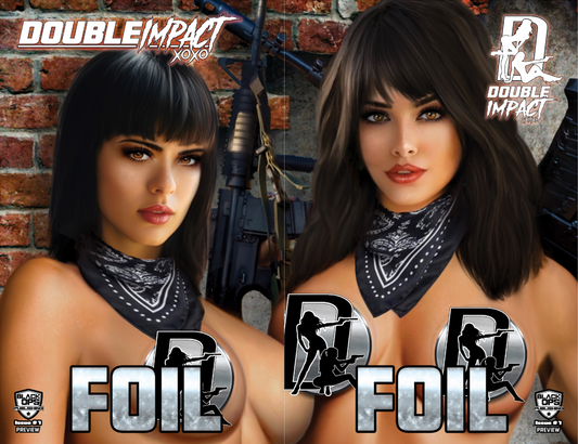 DOUBLE IMPACT #1 PREVIEW EDITION - PIPER UP-CLOSE CONNECTING SET NAUGHTY FOIL - LTD 10